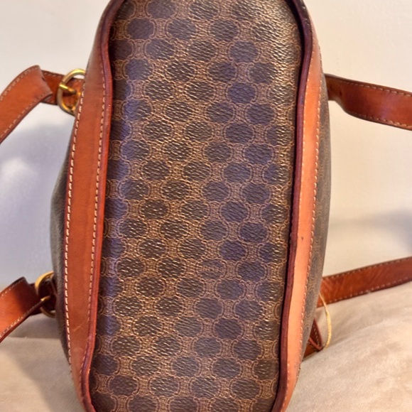 CELINE Vintage Macadame Brown Leather Medium Size Tote Bag - Picture 9 of 15